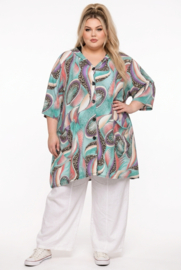 R.A.F.A.Y viscose A-lijn tuniek/blazer met capuchon en knoopsluiting/  stretch