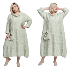 Zedd Plus  A-lijn jurk /stretch/mint/wit