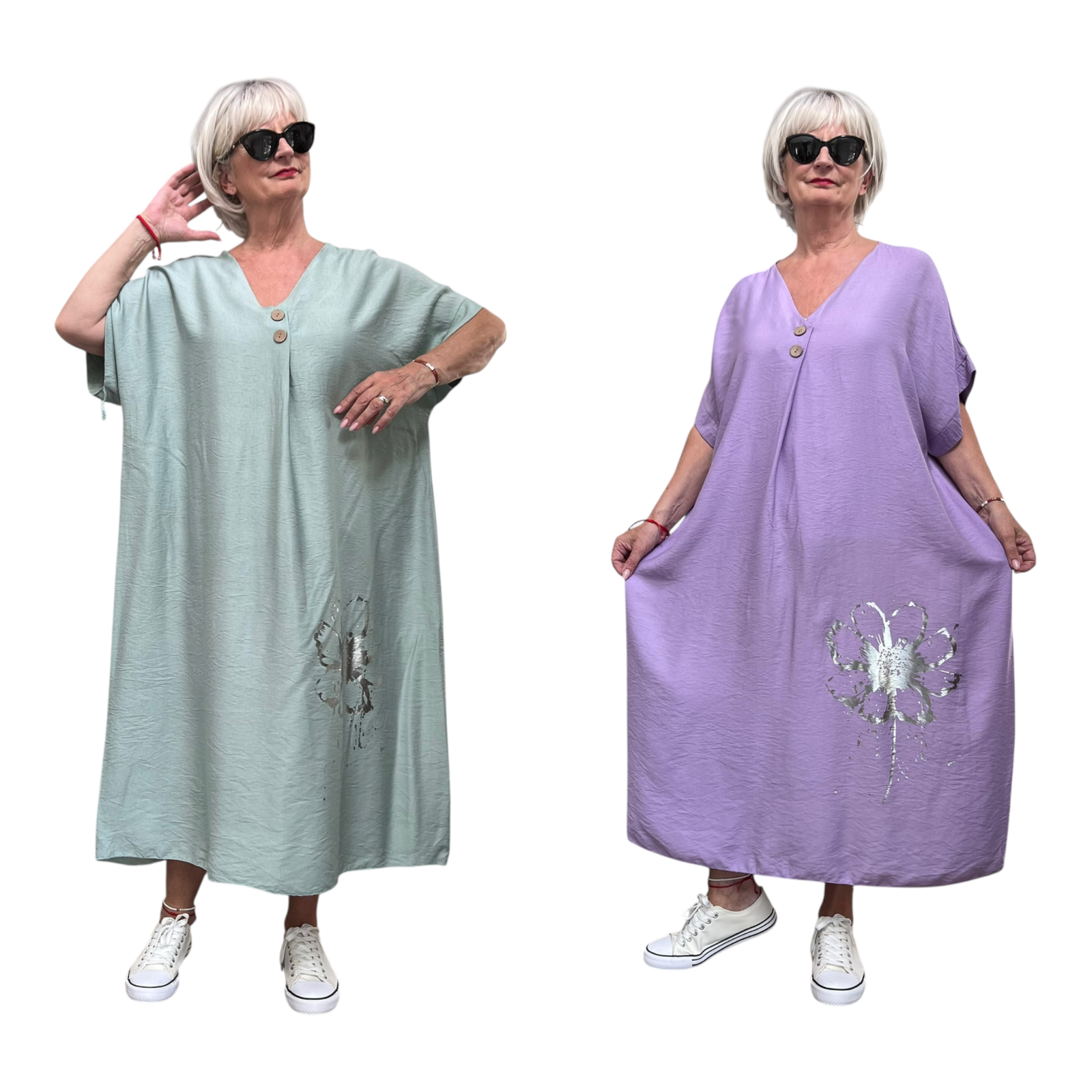 ITALIA oversized viscose zomer jurk/in meerdere kleuren