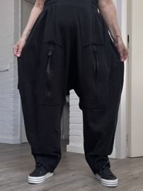 Vincenzo Allocca katoen harem broek/rok apart stretch zwart