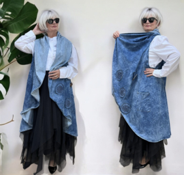 Vincenzo Allocca oversized jeans mouwloze blazer/vest apart/stretch