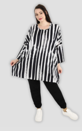 AKH oversized viscose tuniek/top zwart/wit  apart