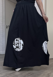 dYb oversized katoen rok stretch zwart/gevoerd