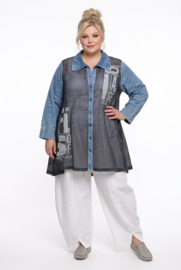 Zedd Plus tencel jeans A-lijn blouse/hemd/tuniek