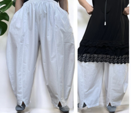 Moonshine katen/linnen look ballonbroek apart wit