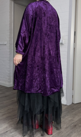 Ina oversized A-lijn velours stretch jurk (extra groot)
