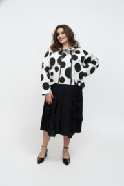 158C katoen mix blazer/vest/wit/zwart stretch