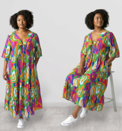 Vincenzo Allocca oversized viscose  BOHO A-lijn jurk apart