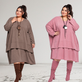 ITALIA  oversized viscose winter jersey mix jurk apart/stretch /in meerdere kleuren