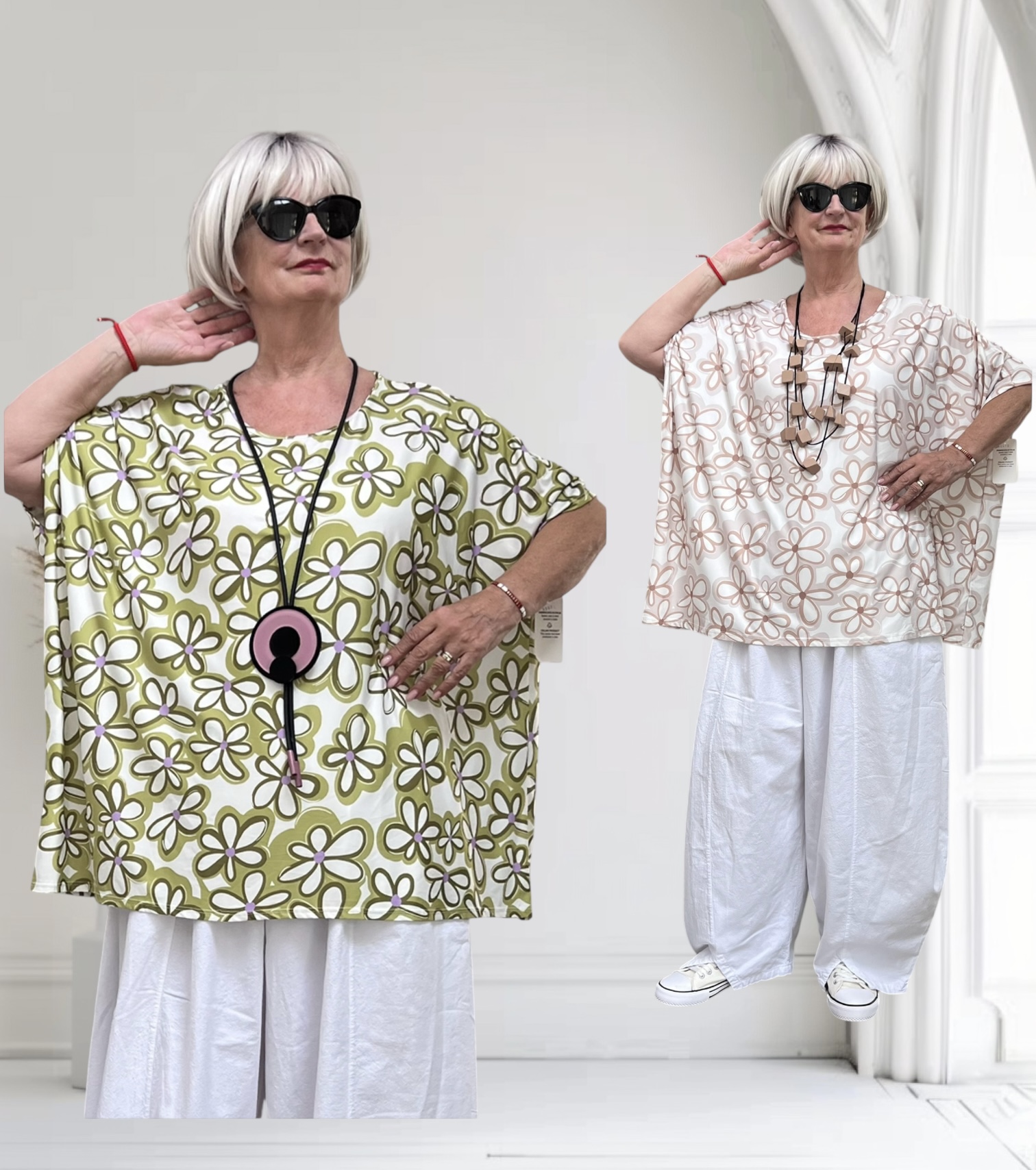 ITALIA oversized viscose zomer top stretch /in meerdere kleuren