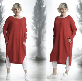AKH gebreide oversized tuniek/jurk  apart stretch