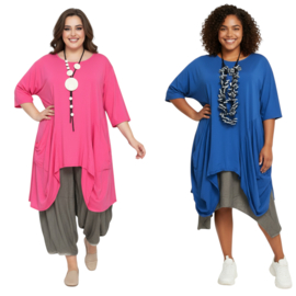 Moonshine  katoen A-lijn tuniek stretch /in meerdere kleuren