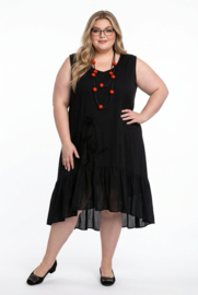 Moonshine katoen A-lijn jurk zwart /stretch