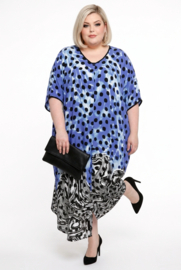 DIVAS PLANET oversized viscose kaftan/jurk met knoopsluiting