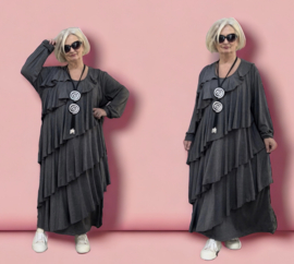 Giovani Collection viscose tricot A-lijn jurk stretch