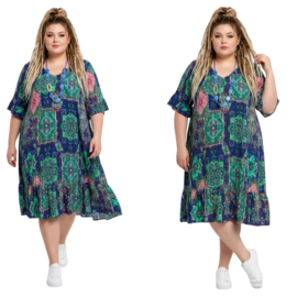 One Summer  viscose A-lijn jurk