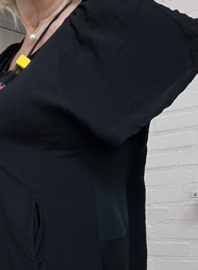 ITALIA MODA  viscose A=lijn jurk met zakken/zwart