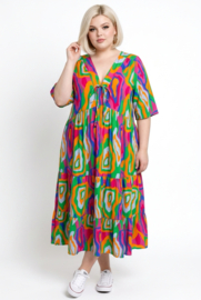 Vincenzo Allocca oversized viscose  BOHO A-lijn jurk apart