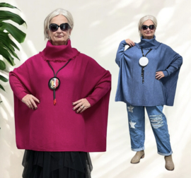 ITALIA oversized viscose mix gebreide top/tuniek met col  /in meerdere kleuren
