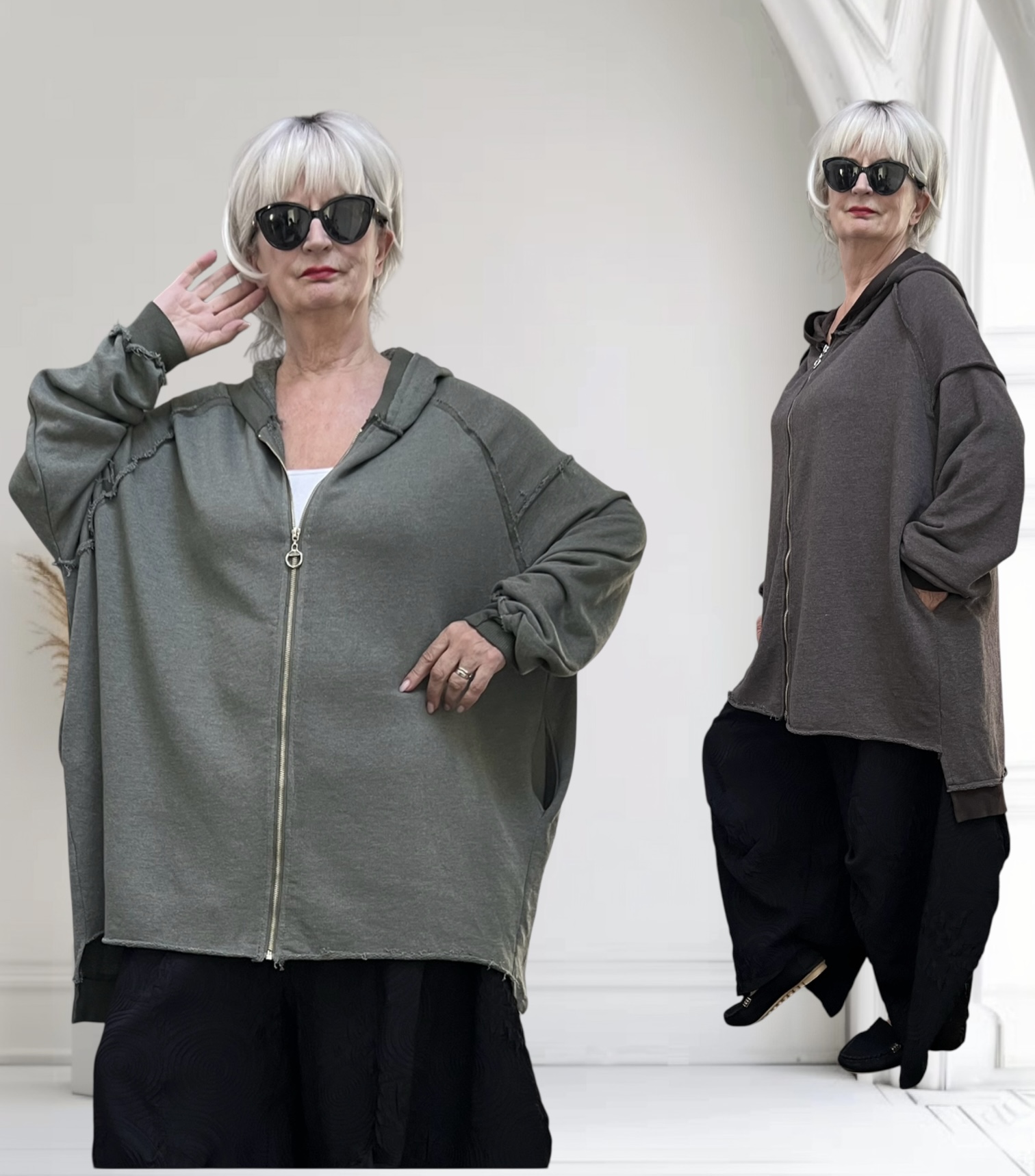 SISSI de modieuze kleuring oversized katoen blazer stretch /in meerdere kleuren