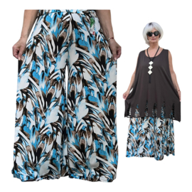 ITALY Mode jersey viscose  wijde broek apart /zeer rekbaar