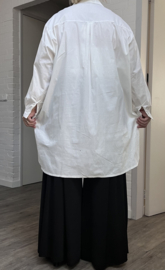 ITALIA oversized katoen A-lijn blouse/hemd met steentjes