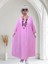 ITALIA MODA oversized katoen mousseline A-lijn jurk /in meerdere kleuren