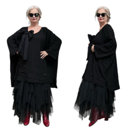 Vincenzo Allocca oversized gekreukt tuniek met een boog apart/zwart/stretch