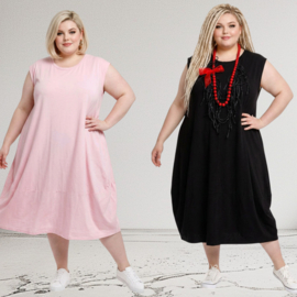 ITALIA Moda oversized katoen A-lijn jurk stretch /in meerdere kleuren
