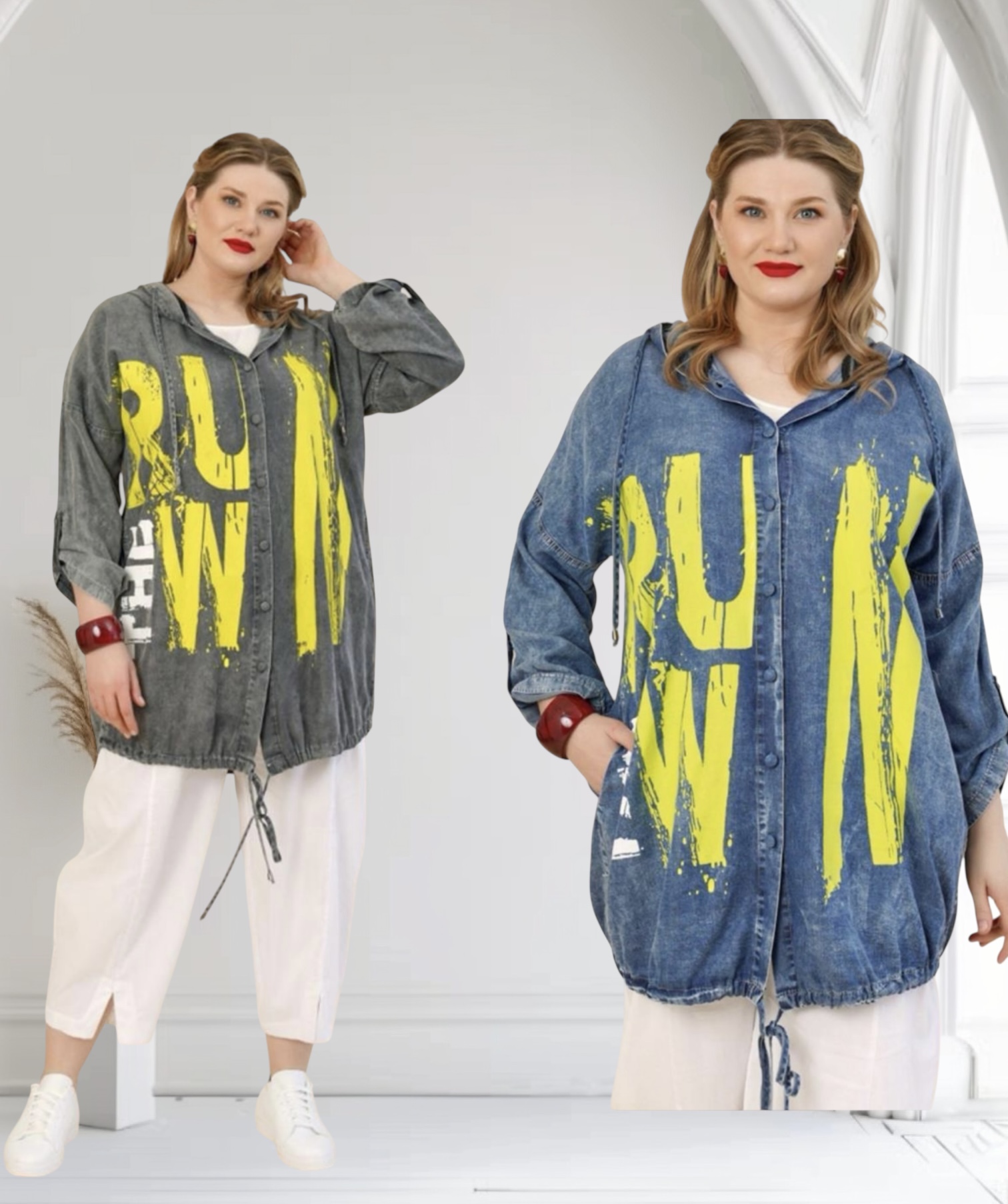 Zedd Plustencel jeans blaer/vest met capuchon/in meerdere kleuren