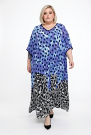 DIVAS PLANET oversized viscose kaftan/jurk met knoopsluiting