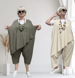 ITALIA katoen jumpsuit met zakken apart stretch /in meerdere kleuren