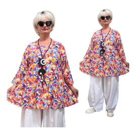 AKH oversized viscose/linnen look A-lijn tuniek apart