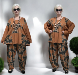 Moonshine katoen  tricot A-lijn tuniek + broek apart stretch