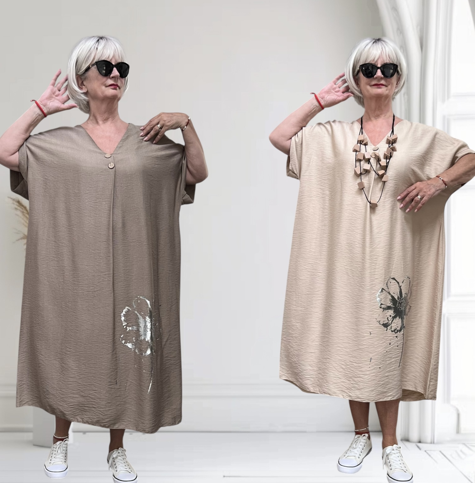 ITALIA oversized viscose zomer jurk/in meerdere kleuren