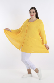 AKH gebreide oversized A-lijn katoen vest/blazer apart stretch