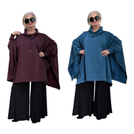 R.A.F.A.Y katoen joggingstof tuniek/poncho/ stretch/in meerdere kleuren