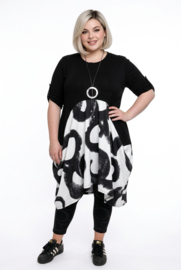 Vincenzo Allocca oversized katoen ballon jurk/tuniek/zwart/wit apart stretch