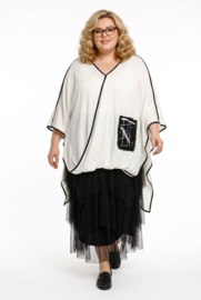 CN-G oversized viscose tuniek wit/zwart