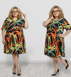 New Jersey viscose A-lijn jurk stretch