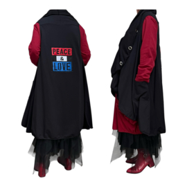 Vincenzo Allocca oversized mouwloos A-lijn katoenen vest/jasje met applicatie