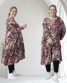 AKH oversized viscose mix A-lijn jurk apart stretch