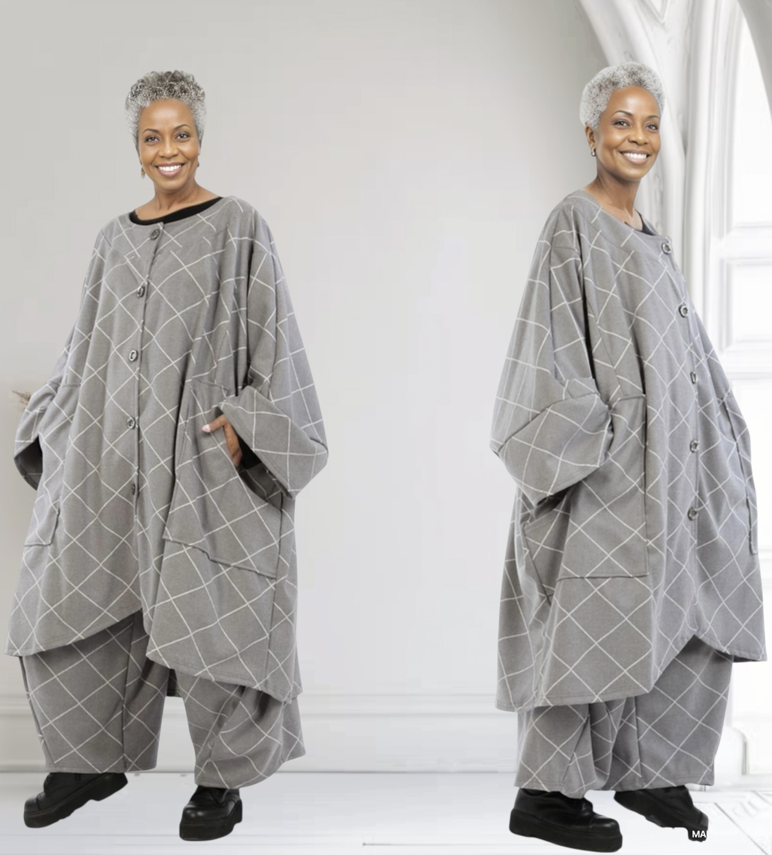 AKH viscose mix  A-lijn tussenjas /blazer stretch