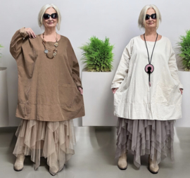 ITALIA MODA fijn corduroy katoen tuniek /in meerdere kleuren