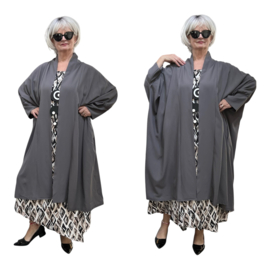 AKH oversized chique A-lijn blazer/vest met zakken apart