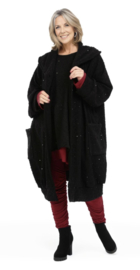 AKH oversized viscose warme bouclé vest/blazer stretch/met fijne glitters
