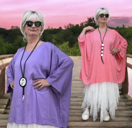 ITALIA de modieuze kleuring oversized viscose top/tuniek/niet doorschijnend /in meerdere kleuren