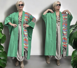 MEERIM oversized katoen jersey vest/blazer/jas stretch/apart