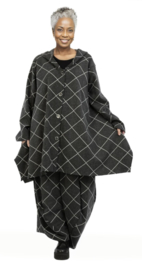 AKH viscose mix  A-lijn tussenjas /blazer stretch