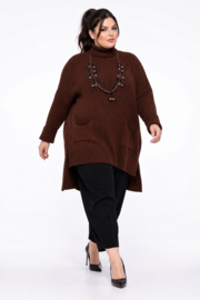 ITALIA oversized viscose mix gebreide tuniek met col  /in meerdere kleuren